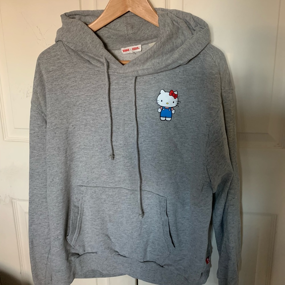 Levi's x Hello Kitty Women's Unbasic Hoodie Sweatshirt Limited Edition Gray S